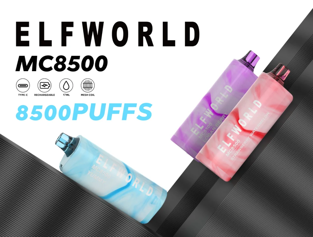 Wholesale Original Brand Elfworld Mc 8500 Puffs 9000 Puffs Disposable Vape Pen Electronic Cigarette Vapes Hot Selling in UK USA Best Taste and Nice Aromas